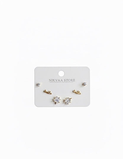 Radiant Gold Star Drop Earring Set – Celestial Glamour