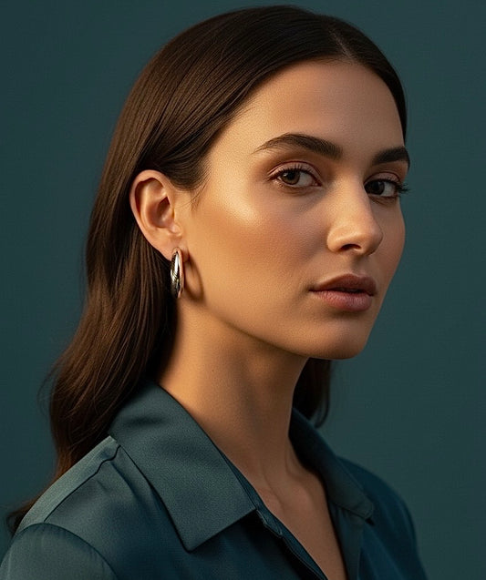 Elegant Silver Textured Hoop Earrings