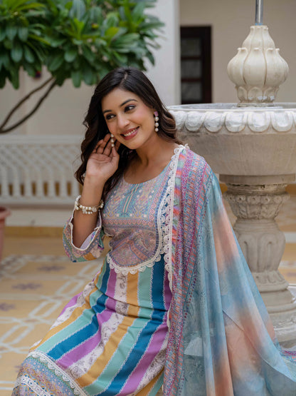 KURTI  WITH PANT & DUPATTA WF-LAILA