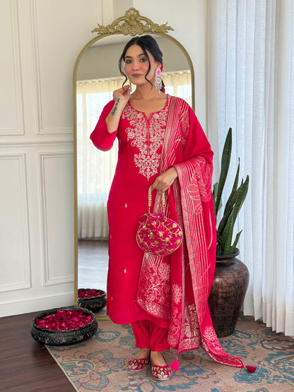 KURTI WITH PANT & DUPATTA VI-PinkPari