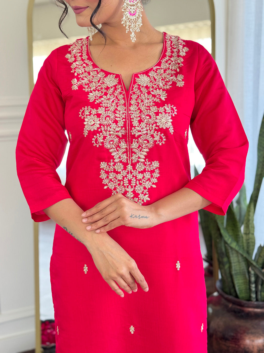 KURTI WITH PANT & DUPATTA VI-PinkPari