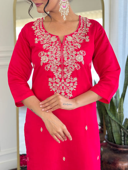 KURTI WITH PANT & DUPATTA VI-PinkPari