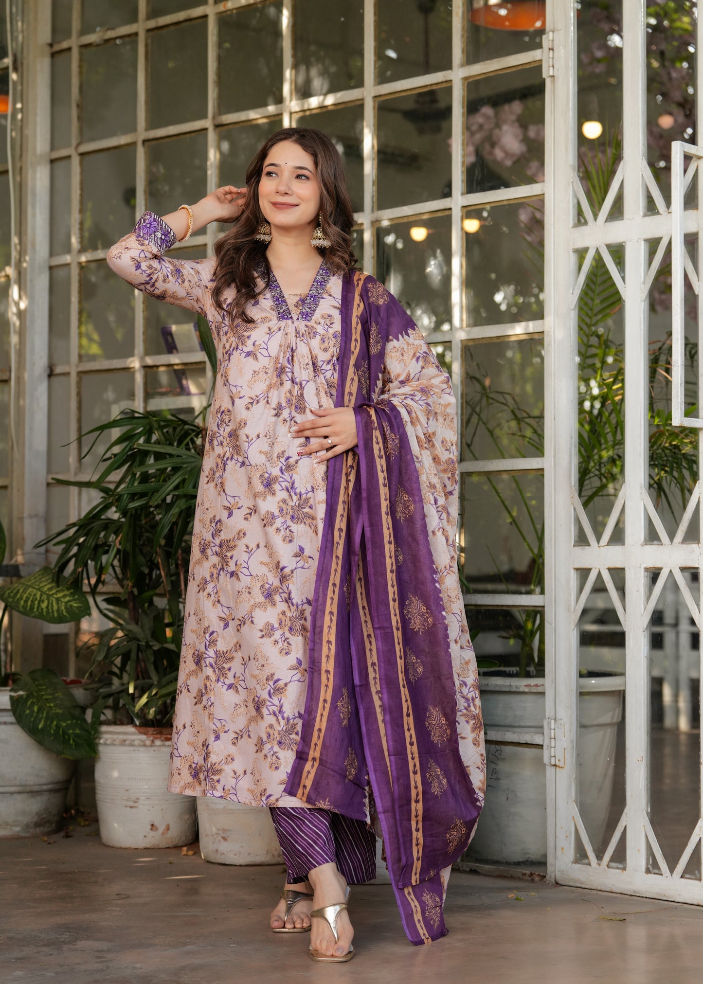 Women's Pure Cotton Printed Straight Kurta with Pant And  Dupatta Sets  MV-6016