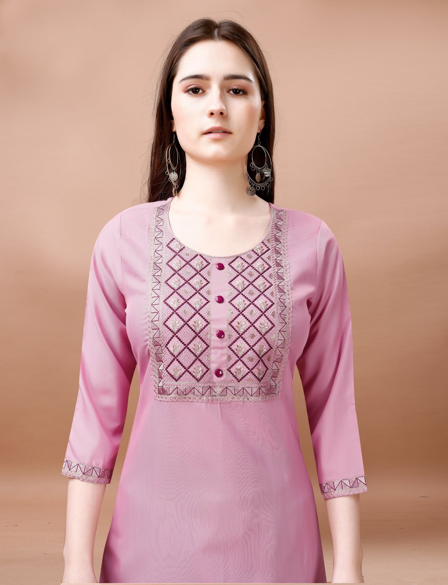 Women Cotton Blend heavy embroidery Kurta With Pant And Dupata Set SG-Welcome