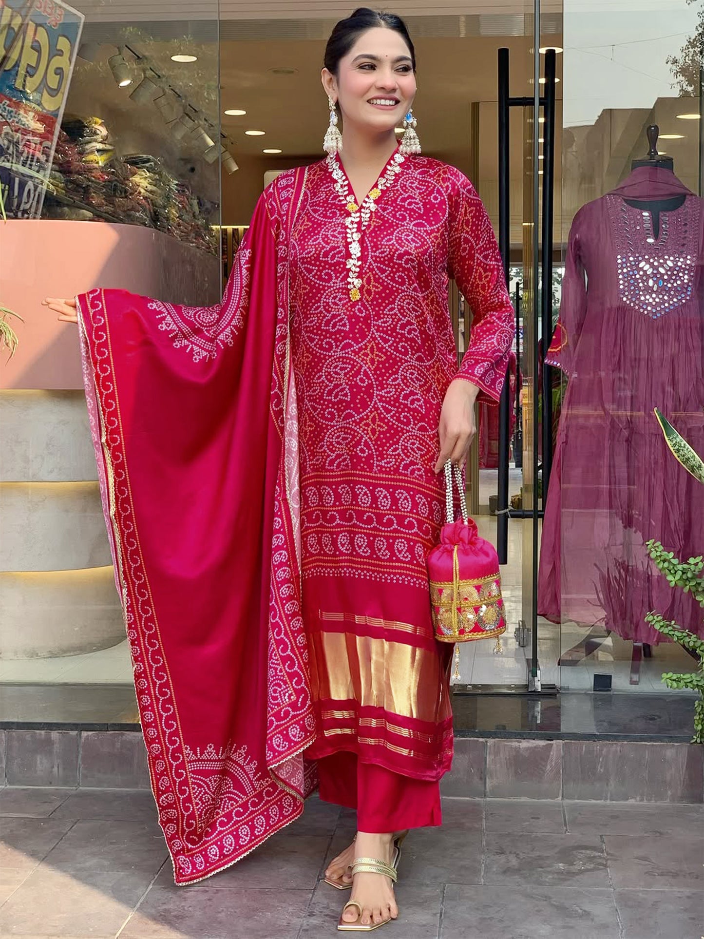 KURTI  WITH PANT & DUPATTA ST-NAVYA