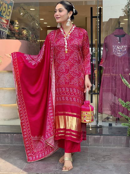 KURTI  WITH PANT & DUPATTA ST-NAVYA