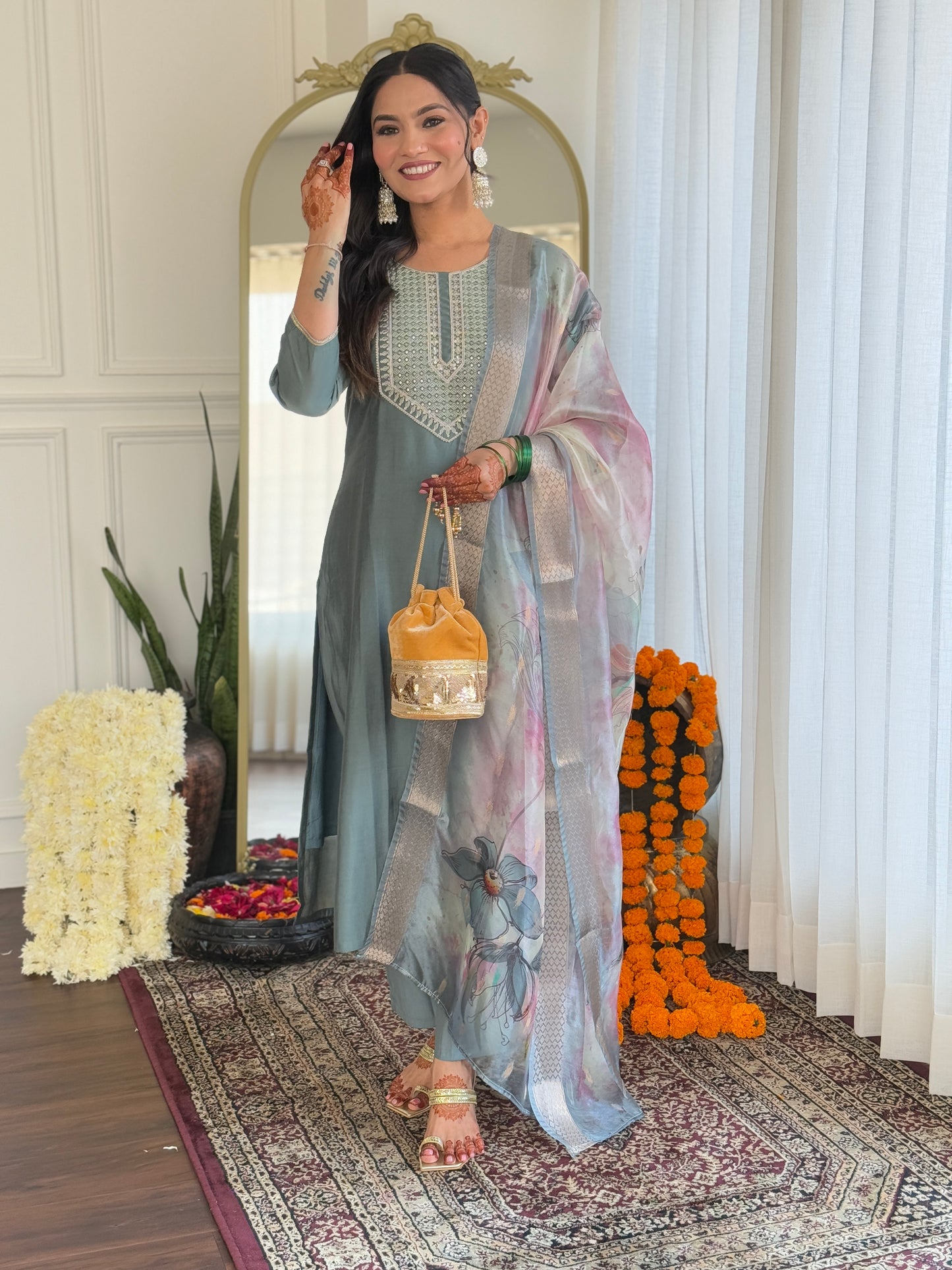 KURTI WITH PANT & DUPATTA D633