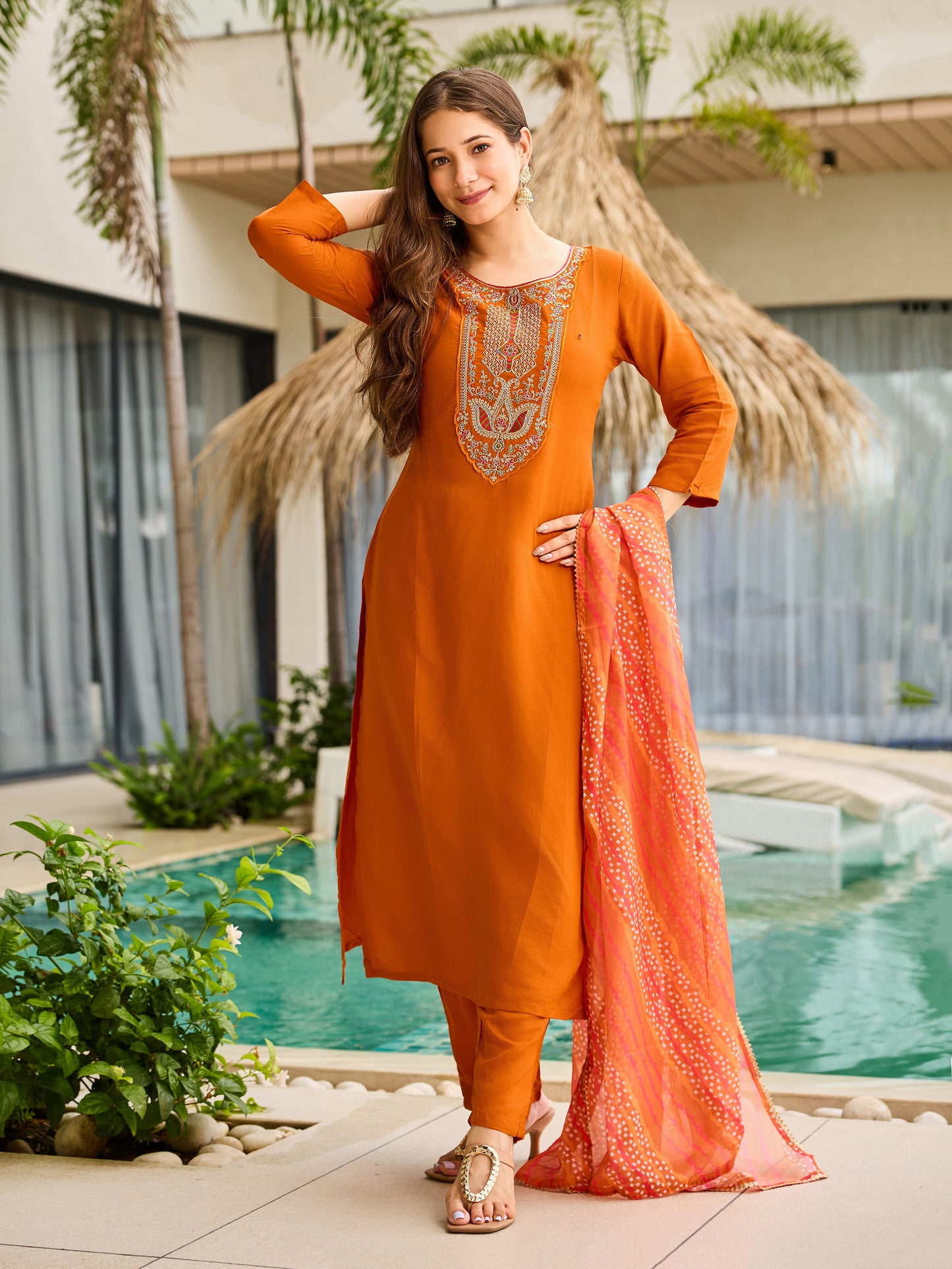 KURTI  WITH PANT & DUPATTA D714