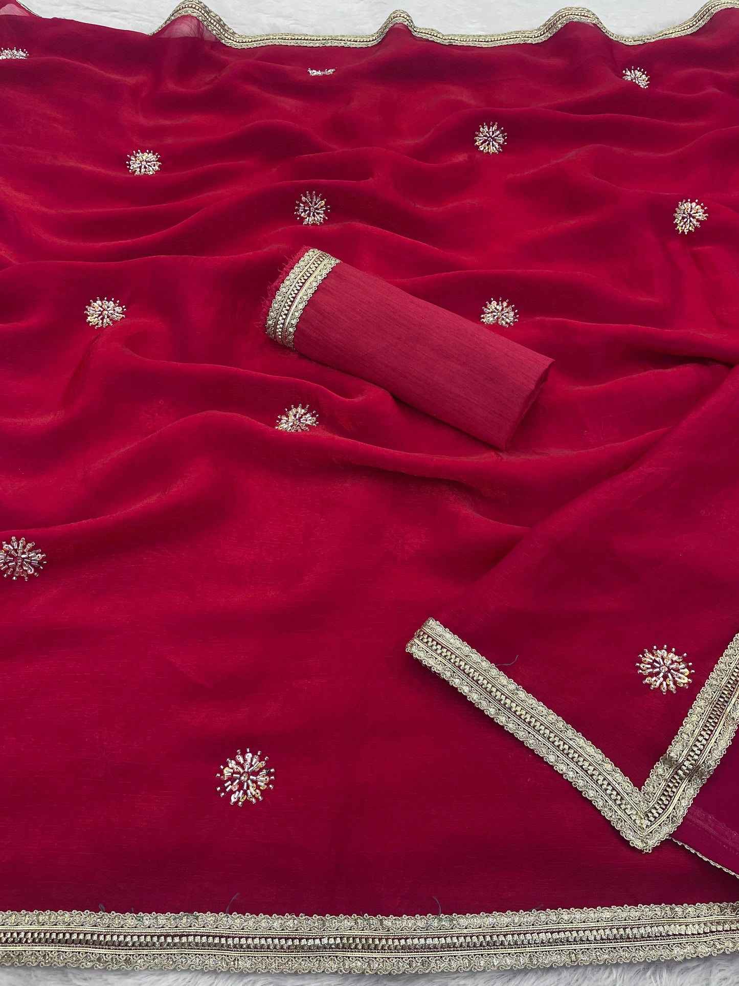 Heavy Smooth Fandy Fabric Saree With Unstitched Blouse DVS-62