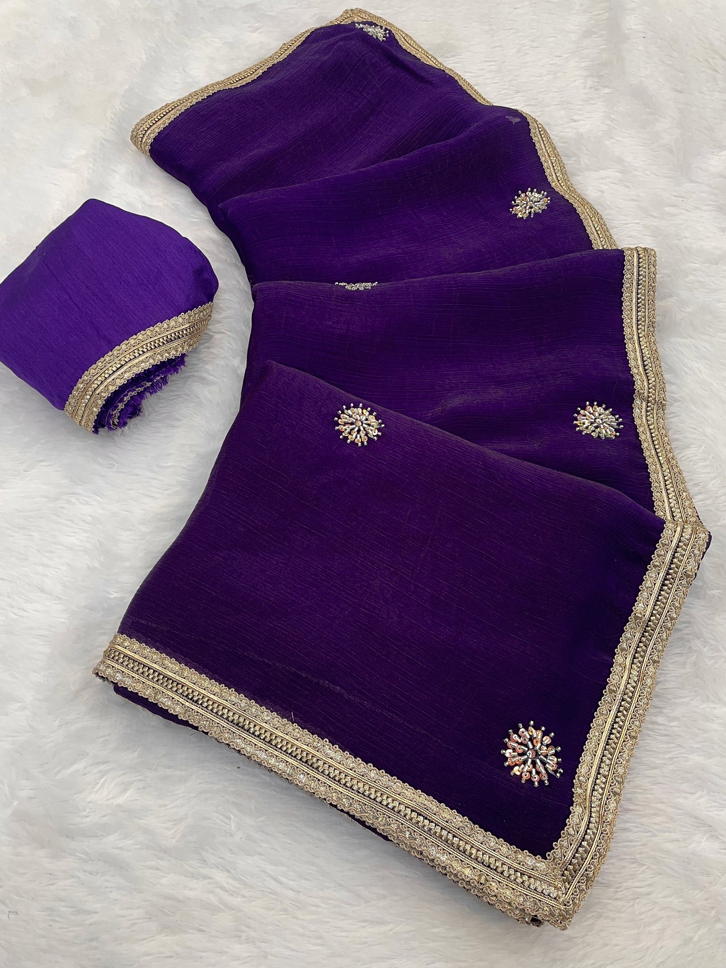 Heavy Smooth Fandy Fabric Saree With Unstitched Blouse DVS-62