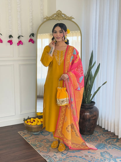 KURTI WITH PANT & DUPATTA VI-Rose