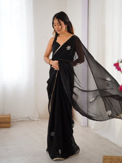 Heavy Smooth Fandy Fabric Saree With Unstitched Blouse DVS-63