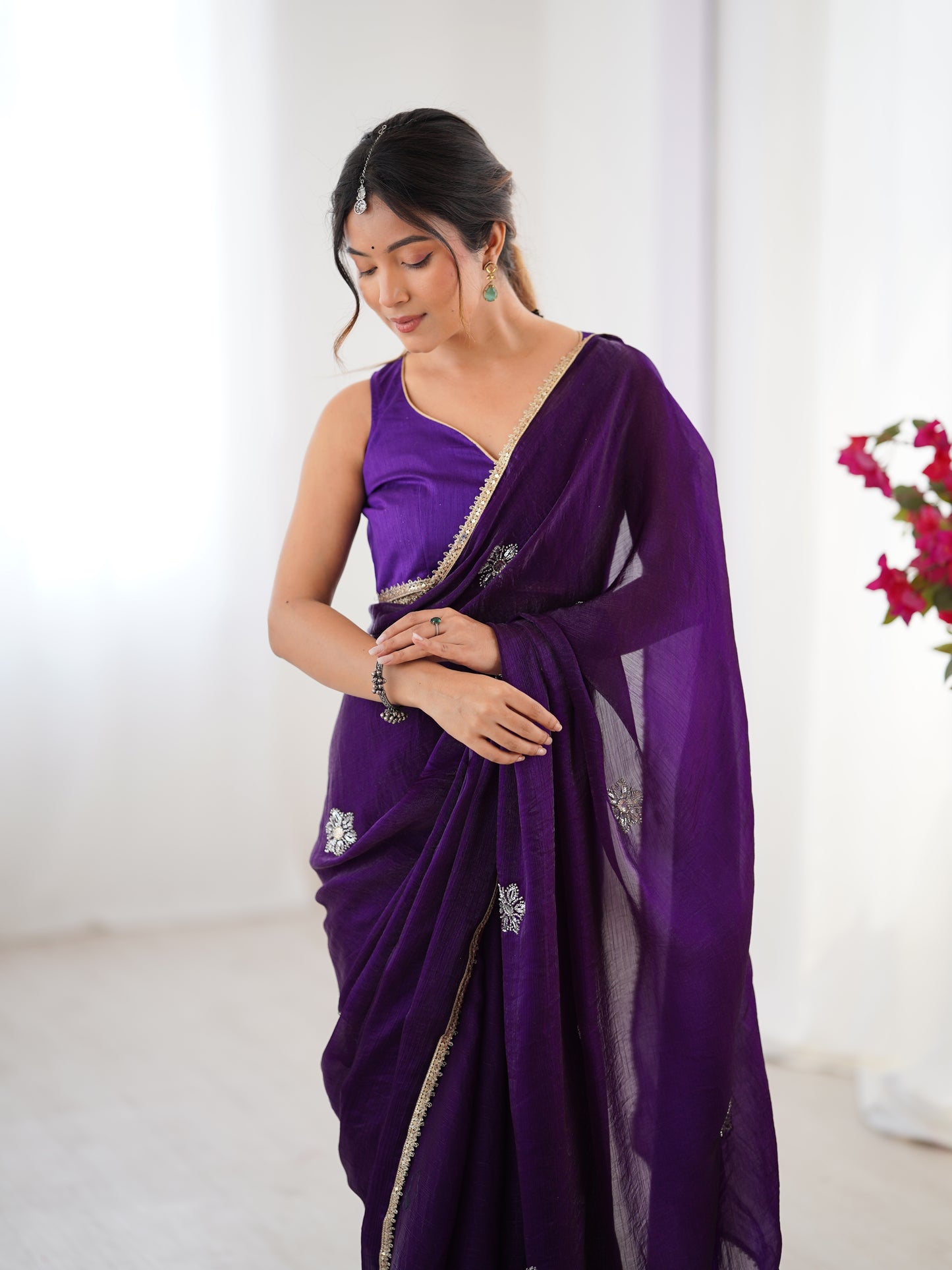 Heavy Smooth Fandy Fabric Saree With Unstitched Blouse DVS-63