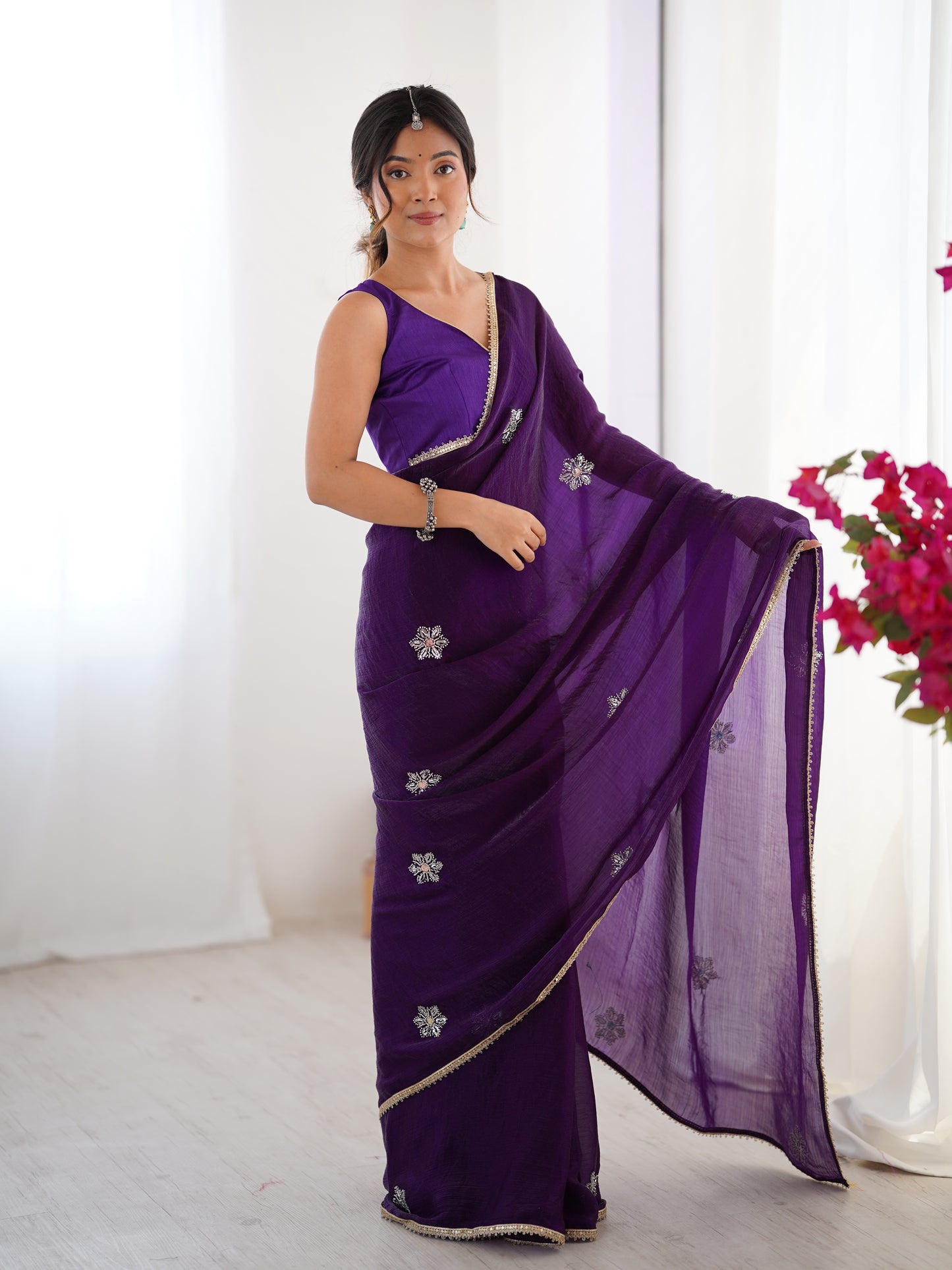 Heavy Smooth Fandy Fabric Saree With Unstitched Blouse DVS-63