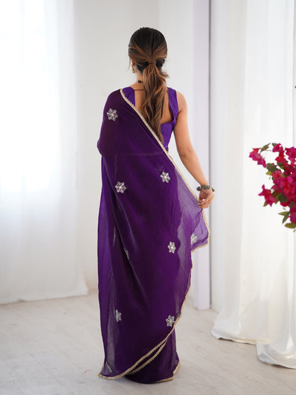 Heavy Smooth Fandy Fabric Saree With Unstitched Blouse DVS-63