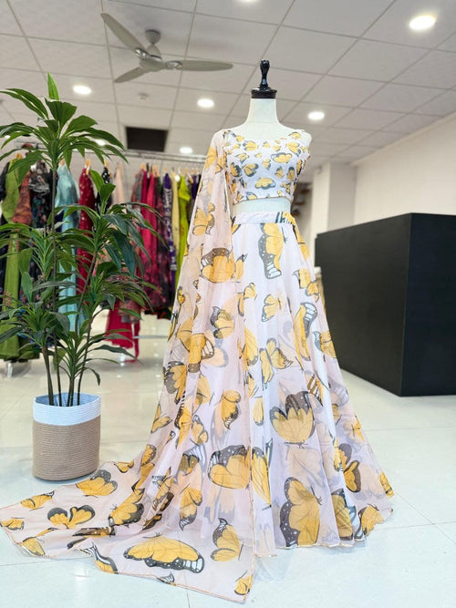 GOWN-Pure organza silk digital printed