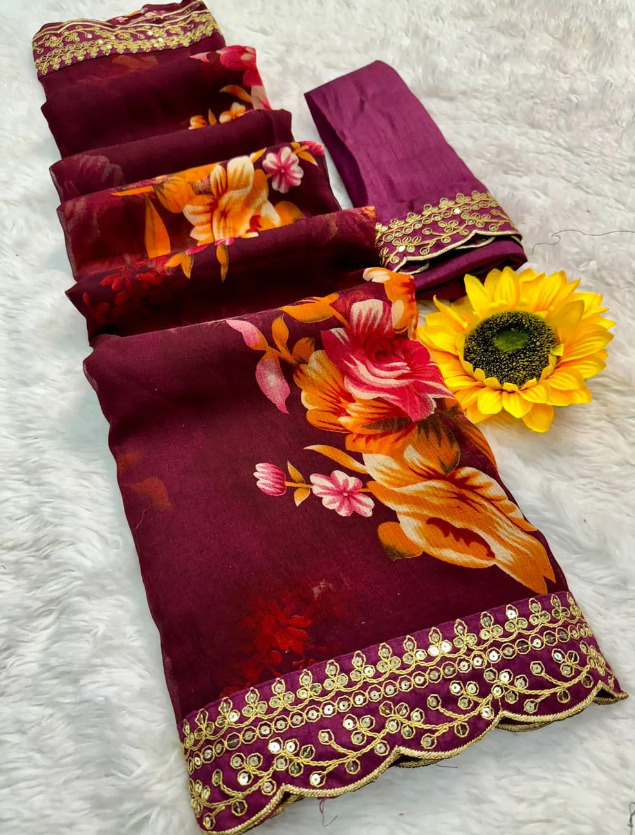 Georgette with Flower Print DVS-04