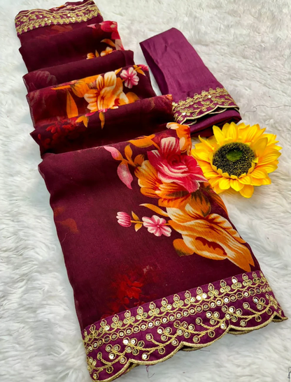 Georgette with Flower Print DVS-04