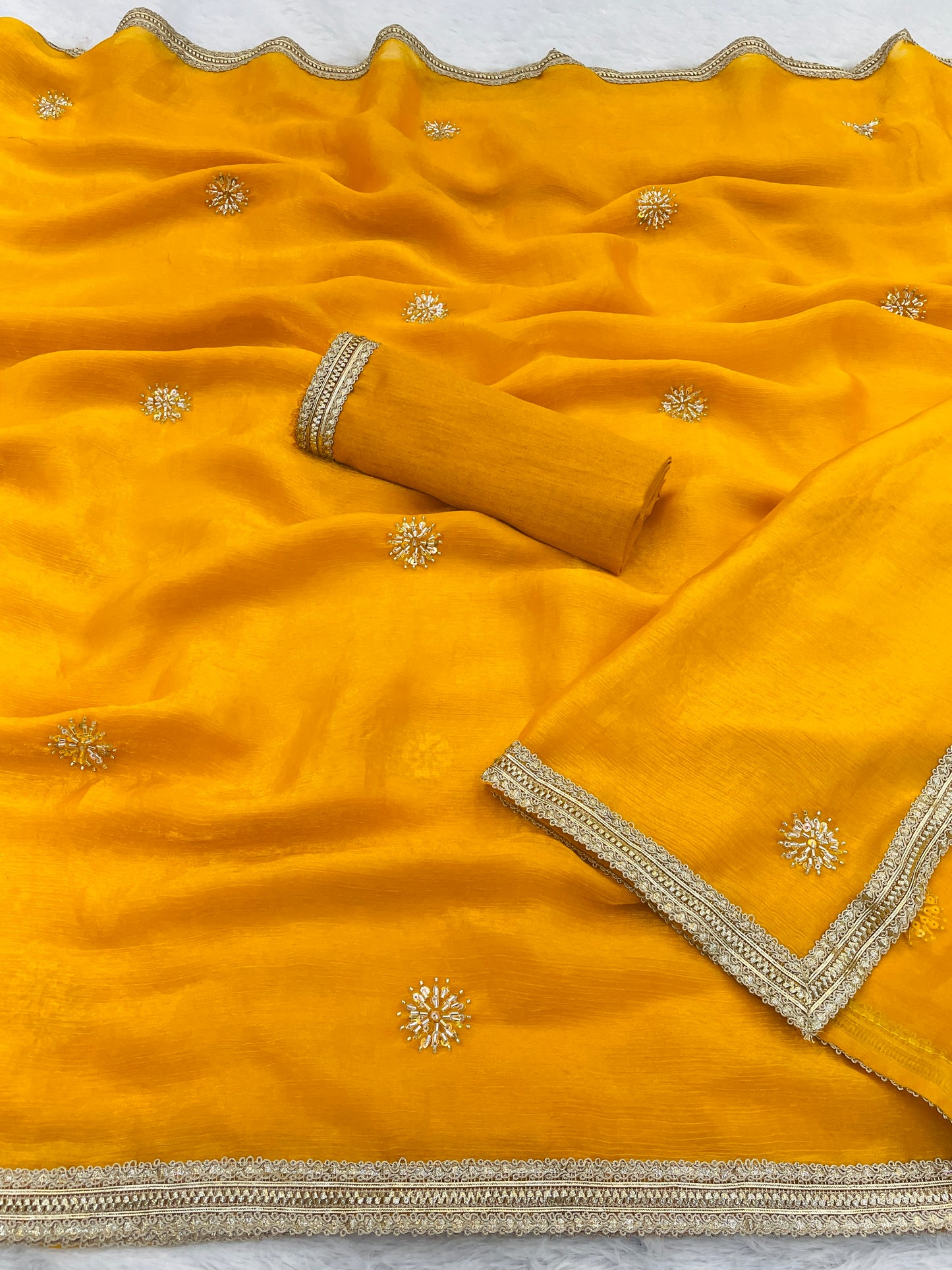 Heavy Smooth Fandy Fabric Saree With Unstitched Blouse DVS-62