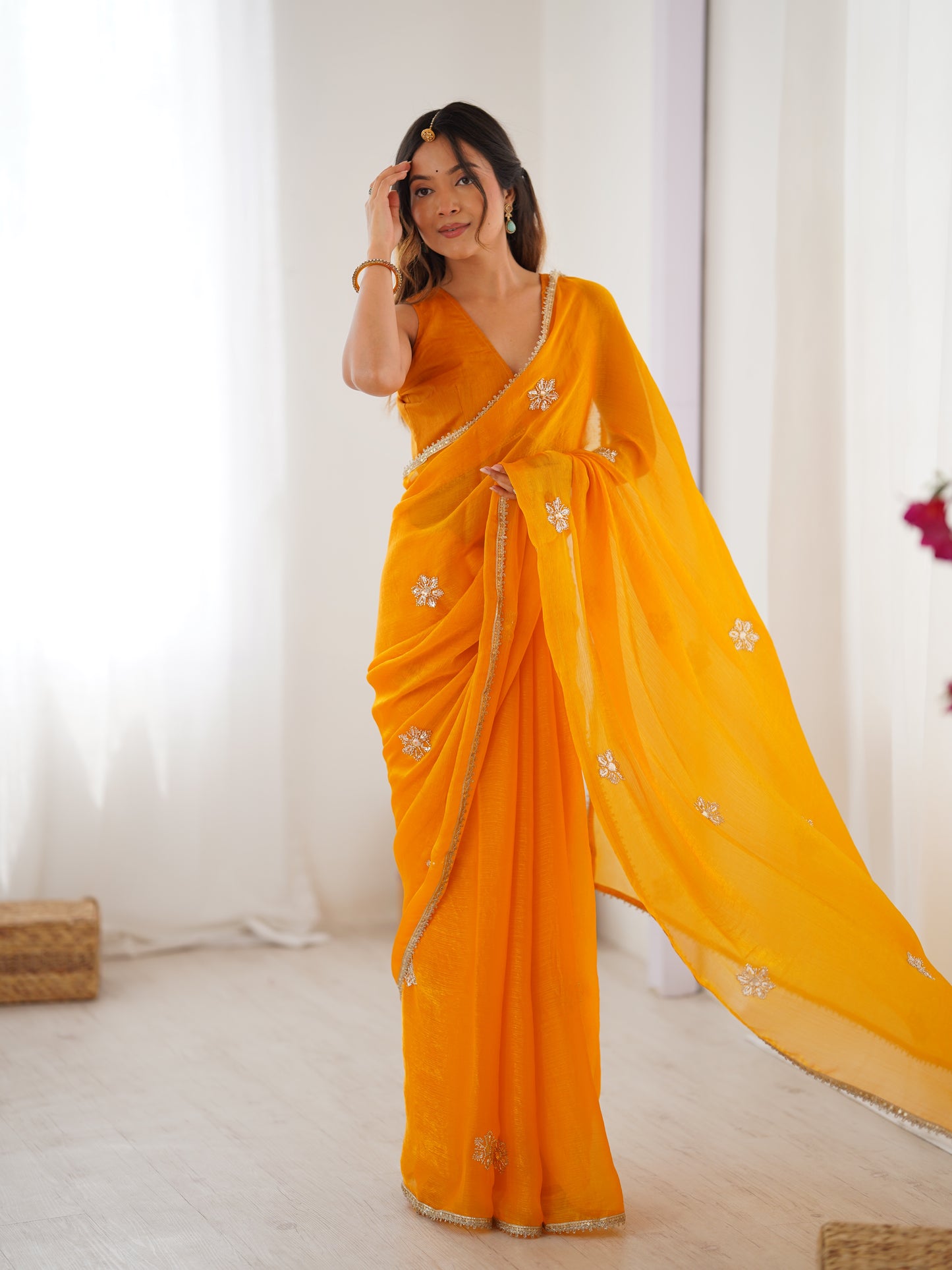 Heavy Smooth Fandy Fabric Saree With Unstitched Blouse DVS-63