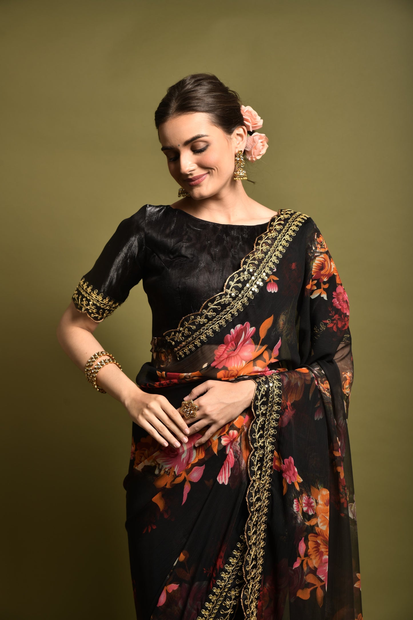 Georgette with Flower Print DVS-04