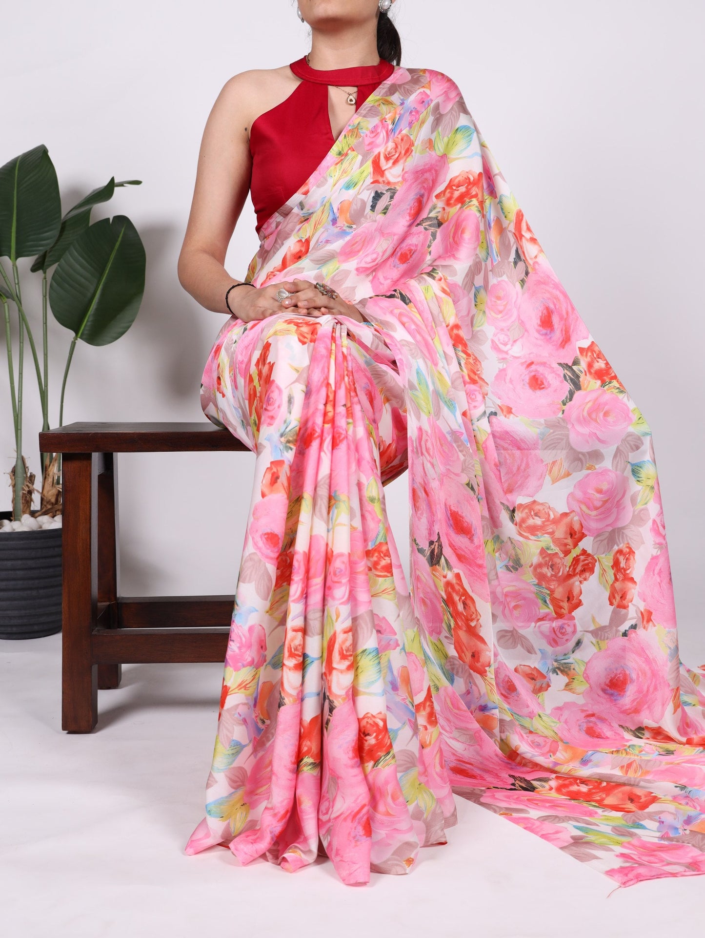 Blooming floral design Soft Touch Silk Saree