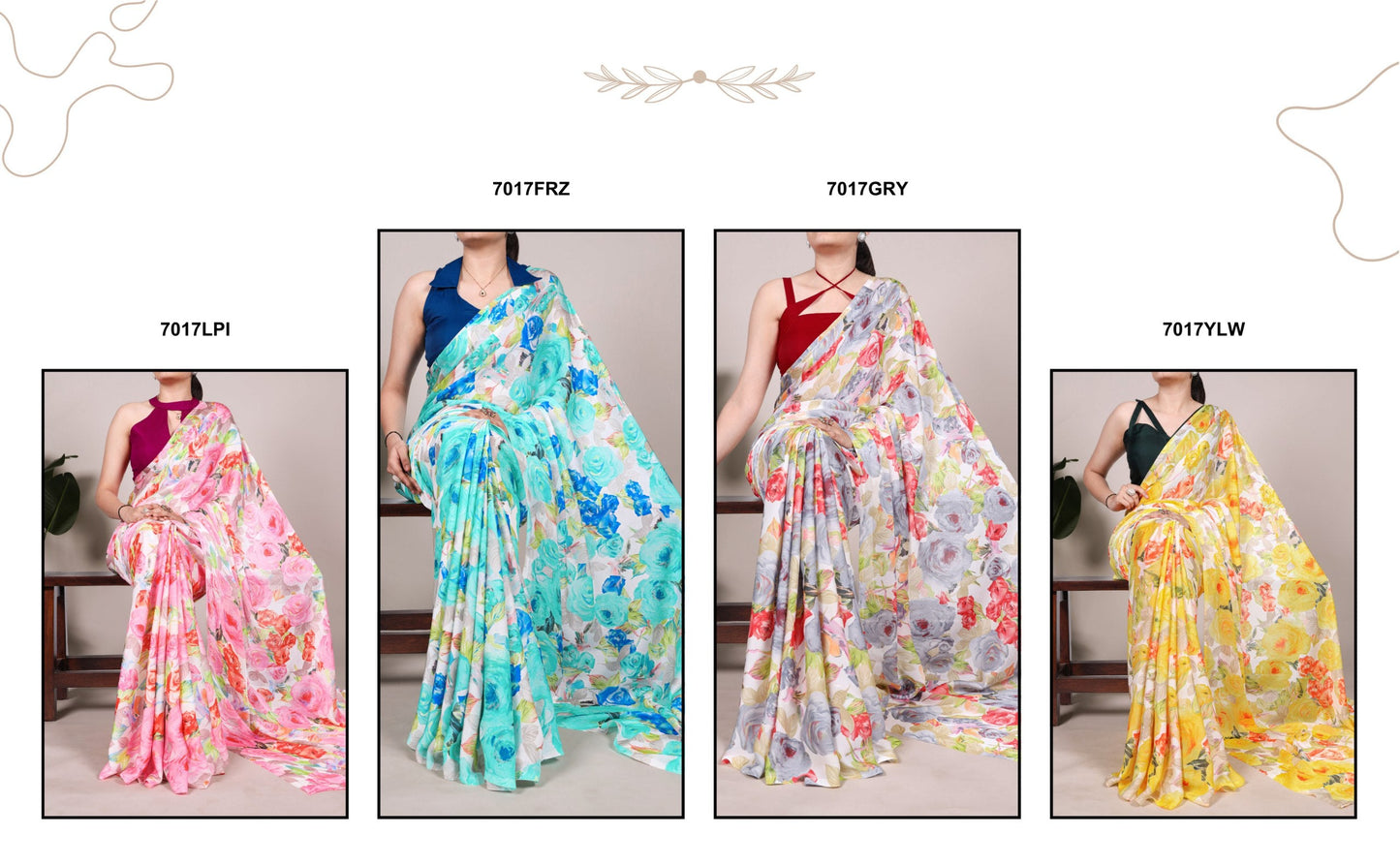 Blooming floral design Soft Touch Silk Saree