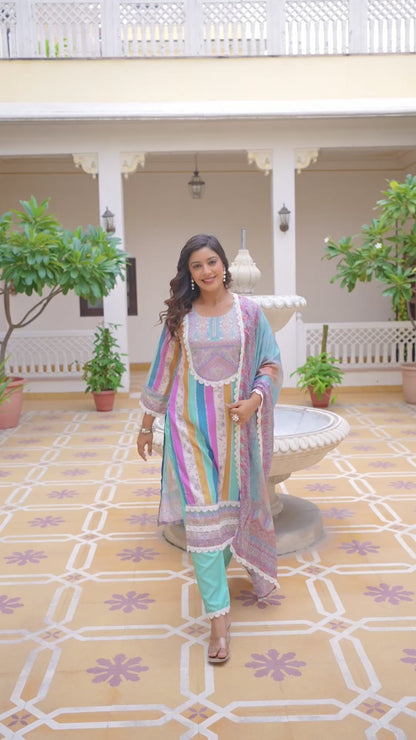 KURTI  WITH PANT & DUPATTA WF-LAILA