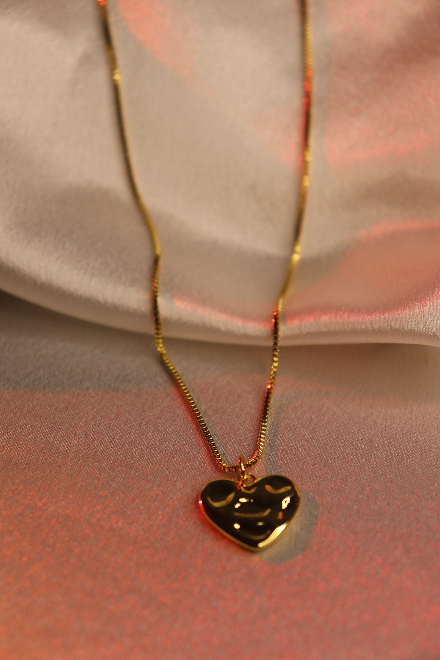 Golden Gloss Heart Pendant Necklace