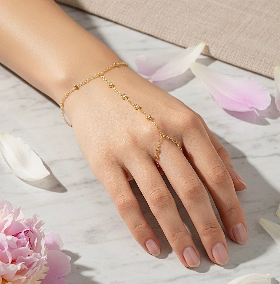 Dainty Crystal Hand Harness Bracelet