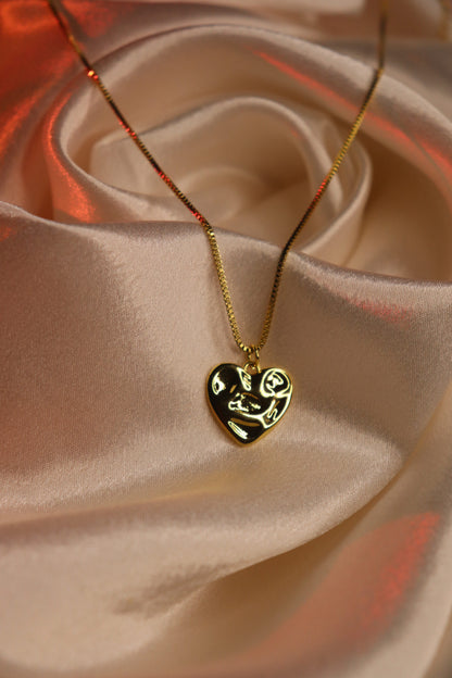 Golden Gloss Heart Pendant Necklace