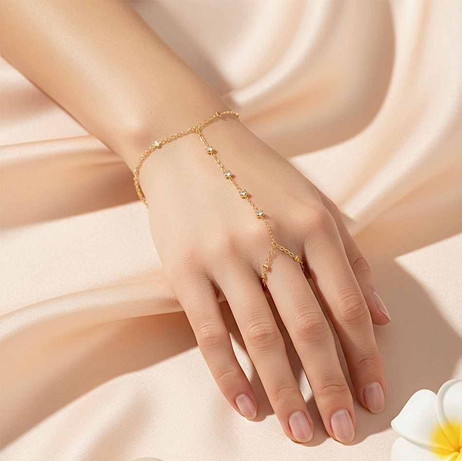 Dainty Crystal Hand Harness Bracelet