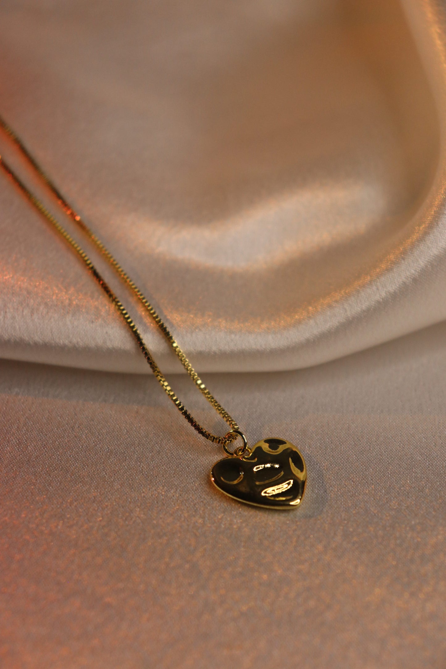 Golden Gloss Heart Pendant Necklace